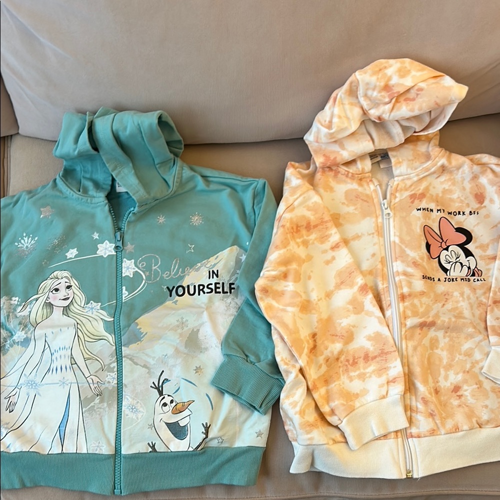 Disney Frozen and Minnie Mouse Kids Hoodies - Blue and Orange